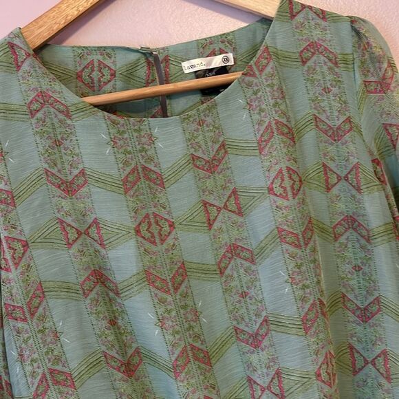 Anthropologie Lavand Minted Meadow Dress Pleated Semi Sheer Fairy Cottage Sz 4 - Picture 5 of 15